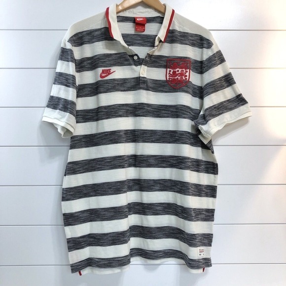 Nike Men's England Official League Covert Stripe Polo Shirt Size XL SPRTSWR - Picture 1 of 12